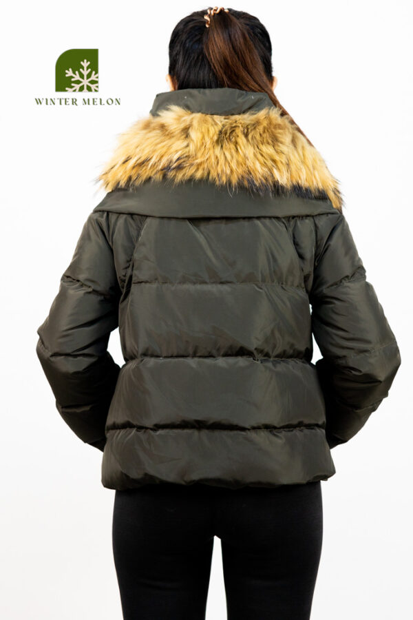 เสื้อกันหนาว MONCLER  สีเขียวขี้ม้ามีเฟอร์ - Image 5