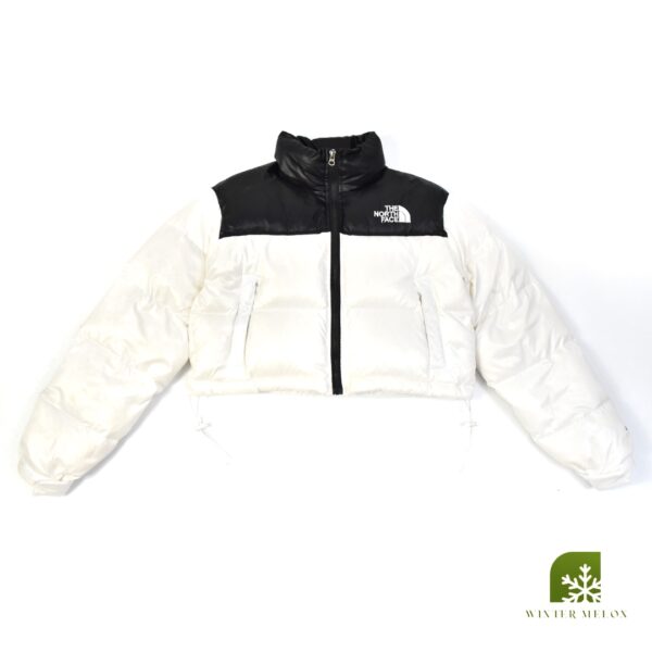 เสื้อกันหนาวทรงครอป THE NORTH FACE สีขาวดำ