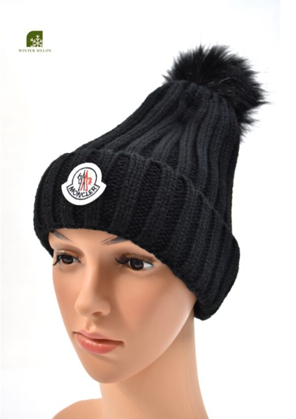 หมวกไหมพรมสีดำ MONCLER