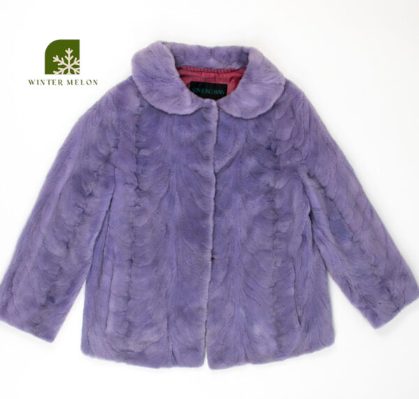 เสื้อเฟอร์ขนแท้ สีม่วง