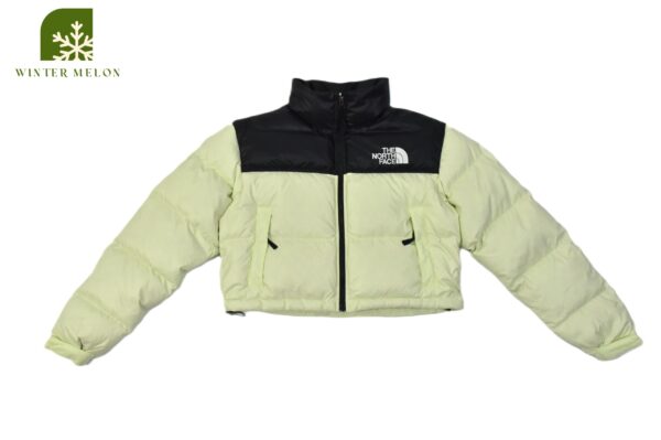 เสื้อกันหนาวทรงครอป THE NORTH FACE สีเขียวมะนาว