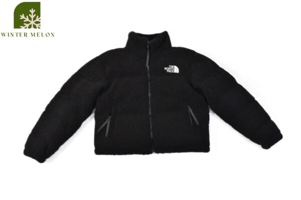 เสื้อกันหนาวแจ็คเก็ตผ้าฟลีซทรงครอปTHE NORTH FACE สีดำ