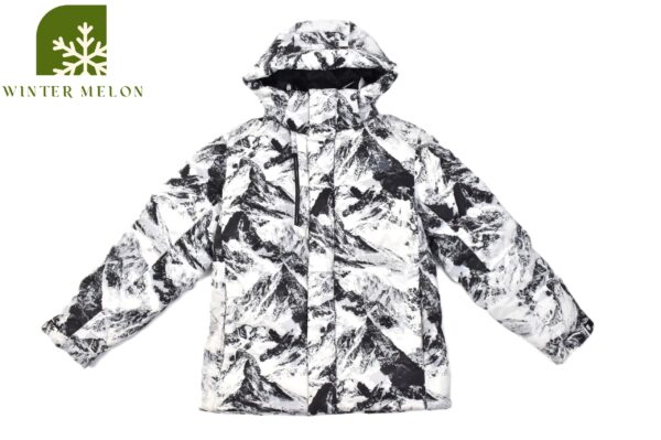 เสื้อกันหนาว THE NORTH FACE สีดำลายภูเขามีฮู้ด