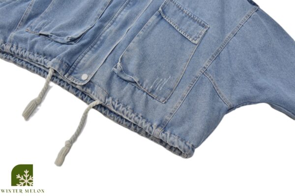 เสื้อกันหนาวแจ็คเก็ตยีนส์ ซับในบุขน - Image 3