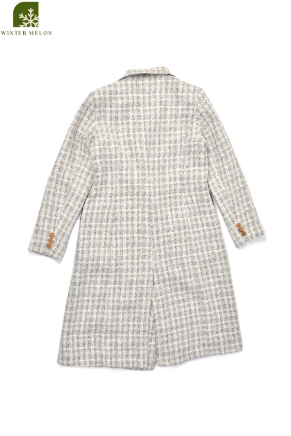 เสื้อโค้ท CHICLINE สีขาวฟ้าลายสก๊อตทวิต - Image 6