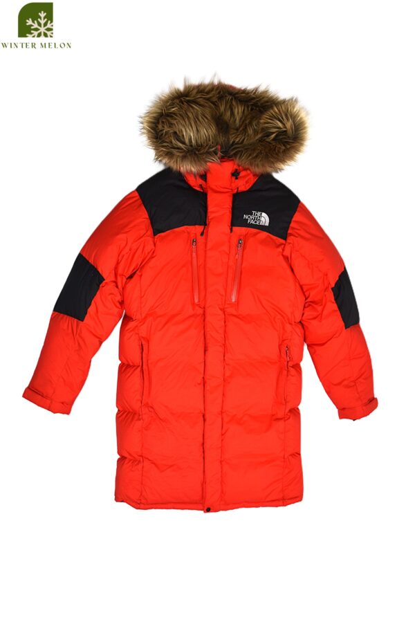 เสื้อกันหนาว THE NORTH FACE สีแดงมีเฟอร์ ตัวยาว