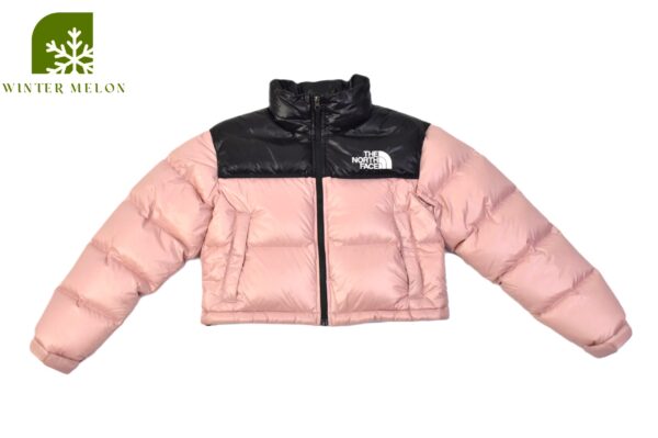 เสื้อกันหนาวทรงครอปTHE NORTH FACE สีดำ-ชมพู