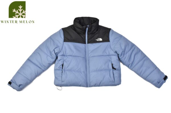 เสื้อกันหนาวทรงครอปTHE NORTH FACE สีดำ-ฟ้า